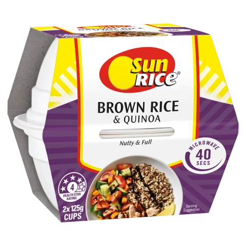 SunRice Microwave Brown Rice & Quinoa Cups