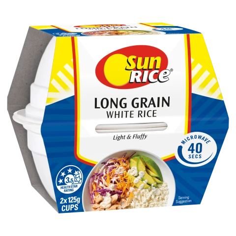 SunRice Microwave White Long Grain Rice Cups