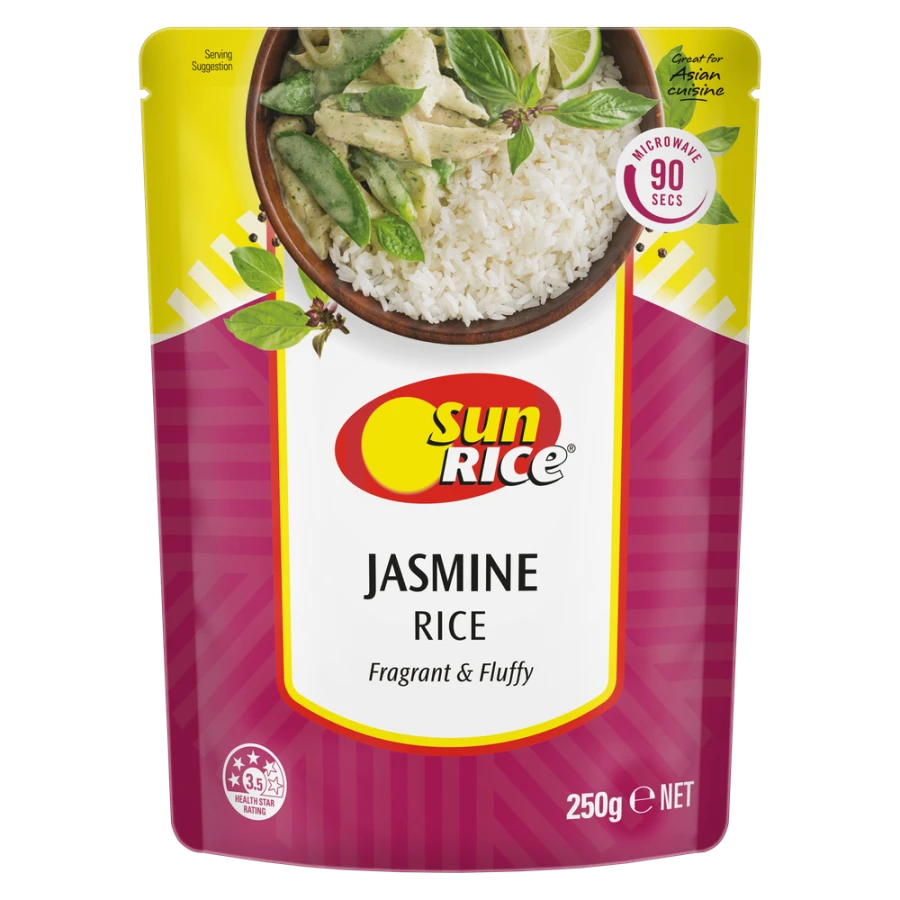 SunRice Microwave Jasmine Rice Pouch