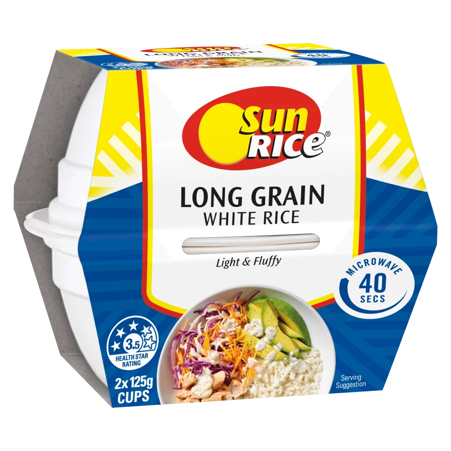 SunRice Microwave White Long Grain Rice Cups