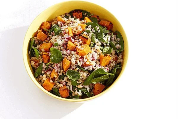 Poh's Brown Rice & Pumpkin Salad with Pine Nuts