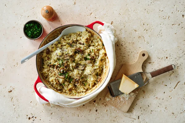 Oven Baked Mushroom Risotto