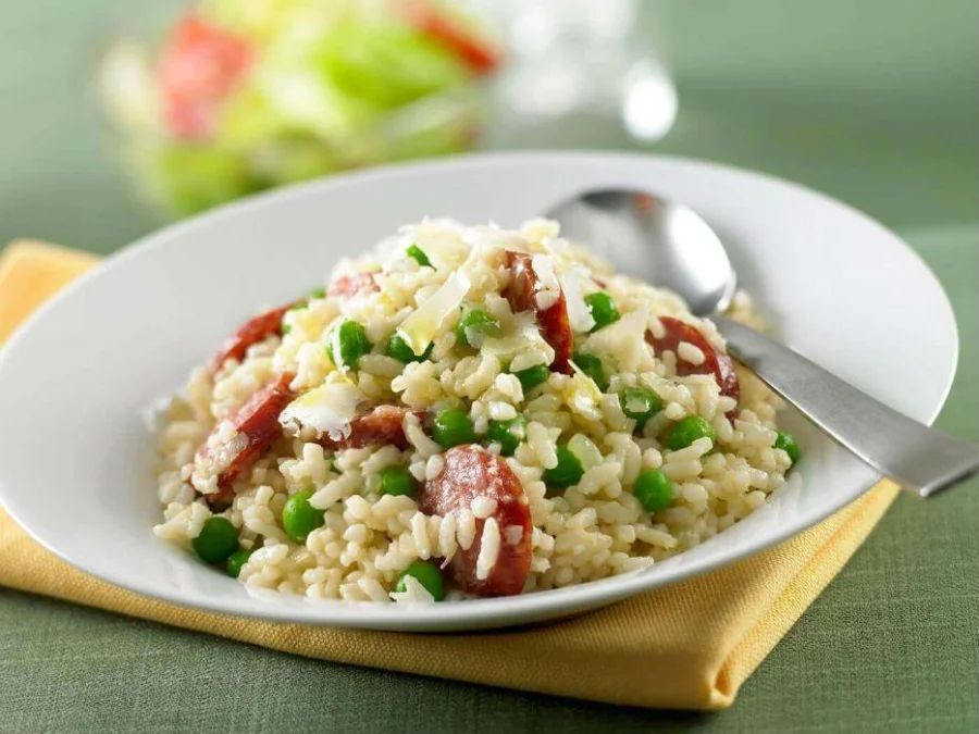 Green Pea & Chorizo Risotto