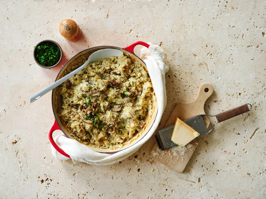 Oven Baked Mushroom Risotto